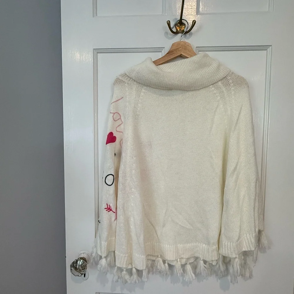 Lilly Pulitzer Kip Wrap Coconut Love Toss Poncho Be Mine S/M Small / Medium - Picture 7 of 8
